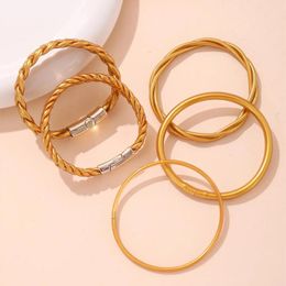 Bangle 5pcs/Set Shiny Jelly Stackable Buddhist Silicone Tube Weave Bracelet Set Lucky Charm Girls Jewellery