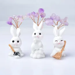 Decorative Figurines 1PC Natural Amethyst Tree Of Life Gems Gravel Made Lovely Mimi Figurine Healing Crystal Collection Home Decor