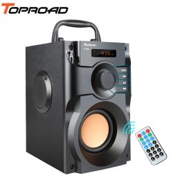 Speakers TOPROAD Big Power Bluetooth Speaker Wireless Stereo Subwoofer Heavy Bass Speakers Music Player Support LCD Display FM Radio TF