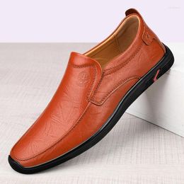 Casual Shoes Leather Men Brand 2024 Man Slip On Formal Loafers Male Moccasins Fashion Black Driving Flats