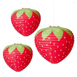 Party Decoration 3D Strawberry Paper Lanterns Hanging Supplies Berry Shaped Decorations For Wedding Garden