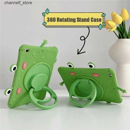 Tablet PC Cases Bags 360 Rotating Stand Case For iPad Mini 6 Air 1 2 3 4 5 10.9 9.7 2017 2018 Pro 10.5 11 2022 10.2 2020 9th 2021 Silicone Kids CoverY240321Y240321