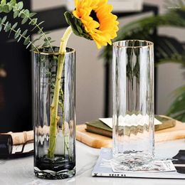 Vases Glass Outdoor Vase Aesthetic Nordic Design Minimalist Plant Pot Transparent Vaso Per Fiori Home Decoration