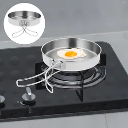 Pans Outdoor Pan Cooking Non Stick Fry Pot Cookware Utensils Stainless Steel Non-stick Frying Camping Travel Baking