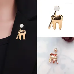 Brooches Fashion Golden Tooth Shape Brooch Pin Lapel Backpack Badge Jewellery Gift