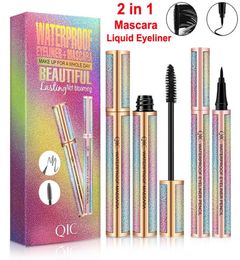 QIC Starry Sky Liquid Eyeliner Mascara Kit Eyelash brush Extension Makeup Black Waterproof mascara Eyeliner Pen Lashes Long thick 8603491