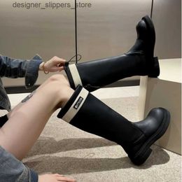 Boots Shoes for Women 2023 New Winter Womens Boots Waterproof Non-slip Platform Rubber Shoes Fashionable Ladies Knee-high Boots Q240321