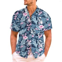 Men's Casual Shirts Leotard Bodysuit Men Shirt Tropical Style Print Trend Western Tees