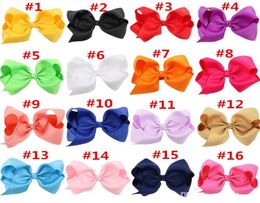 16 Colours New Fashion Boutique Ribbon Bows For Hair Bows Hairpin Hair accessories Child Hairbows flower hairbands girls cheer bows9671415