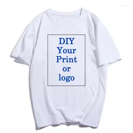 Women's T Shirts Customised Print Shirt Women DIY Po Logo Brand Tops Tees T-shirt Femme Clothes Casual Short Sleeve White Tshirt For Lady