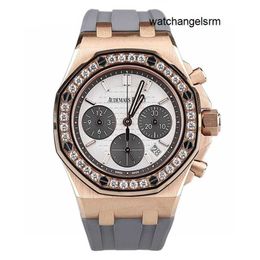 AP Wrist Watch Modern Functional Wristwatch Royal Oak Offshore 26231or Automatic Machinery Womens Outer Ring Original Diamond 18k Rose Gold Material Complete Set