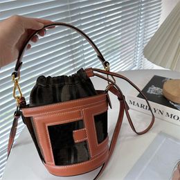 Mini Women Handheld Bucket Bag Designer Luxury Brand One Shoulder Crossbody Bags Adjustable Shoulder Strap Drawstring Letter Printed One Shoulder Handbags