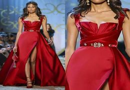 Elie Saab Haute Couture Red Evening Dresses Spaghetti Split Prom Dress Formal Party Gowns Special Occasion Dress Robe De Soiree8312297