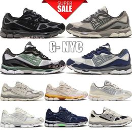 2024 Top Gel NYC Marathon Running Shoes 2023 Designer Oatmeal Concrete Navy Steel Obsidian Grey Cream White Black Ivy Outdoor Trail Sneakers Size 36-45 39