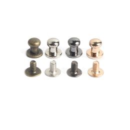 Kits Wholesale 500sets 8mm Zinc Alloy 6 Mm Round Head Stud Spot Screwback Craftleather Bag Belt Chicago Button Screw Nail Rivet