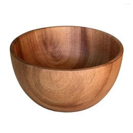 Bowls 1pc Wooden Salad Bowl For Holding Fruits Rice Soup Kitchen Tools Accessories Health Safety Portable Washable