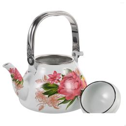 Dinnerware Sets Enamel Teapot For Loose Retro Kettle Enamelled Portable Stove Decorative With Er Water Teakettle Drop Delivery Home Gar Otq78