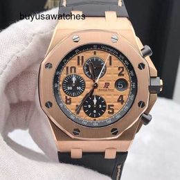 Popular Luxury AP Wrist Watch Royal Oak Offshore Precision Steel 18k Rose Gold Automatic Machinery 42mm Date Display Timing Function Mens Watch 26470OR.OO.A002CR.01