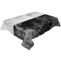 Table Cloth Marble Black And White Printed Tablecloth Kitchen Waterproof Oil Resistant Rectangular Decorative Party Tableclo
