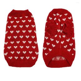 Dog Apparel Stylish Sweater Adorable Heart Pattern Pet Fashionable Knitted Valentines Outfit For Small Medium Dogs