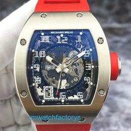 RM Watch Pilot Watch Popular Watch Rm010 18k White Gold Hollow Out Dial Date 39*48mm