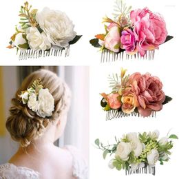 Hair Clips Headwear Headpiece Bridal Accessories Flower Leaf Comb Crystal Ornaments