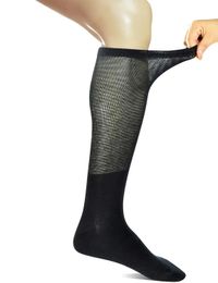 Yomandamor 4 Pairs Mens Over the Calf Compression/Diabetic Dress Socks with Seamless Toe Size 13-15 240318