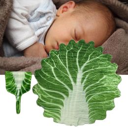 Blankets Cabbage Print Baby Swaddle And Hat Funny Receiving Blanket Girls Boys Machine Washable