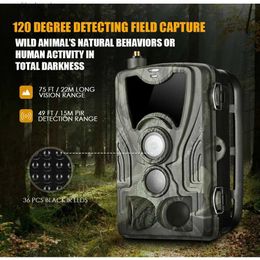 Hunting Trail Cameras Suntekcam 2G MMS/P/SMS Hunting Trail Camera 20MP 1080P HC801M Wildlife Night Vision Photo Tra 0.3S Trigger Hunter Camera Q240321