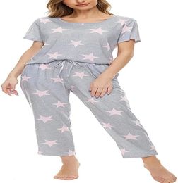 Womens Home Clothing Pajamas Set Shorts Soft Lounge Sets Cute Short Sleeve Sleepwear Pjs with PocketsGrey9398054