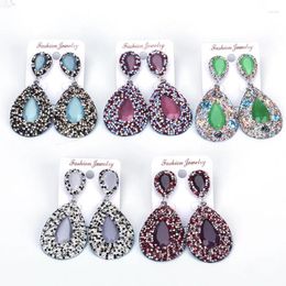 Dangle Earrings Vintage Multi Colours Waterdrop Tear Stone Pendant Charms Pave Rhinestone Beads Studs Top Women Drop Big For Gift