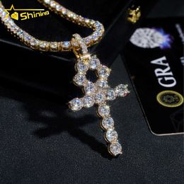 Designer Jewellery Hot Selling Hip Hop S925 VVS Moissanite Custom top quality certified tennis chain diamond solid Jewellery 10k 14k 18k real gold