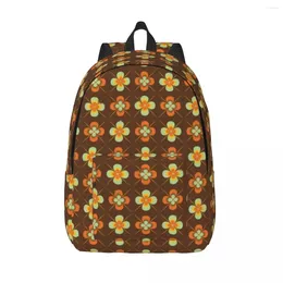 Backpack A 70s Flower Geometric Camping Backpacks Male High Quality Durable School Bags Cute Rucksack Xmas Gift