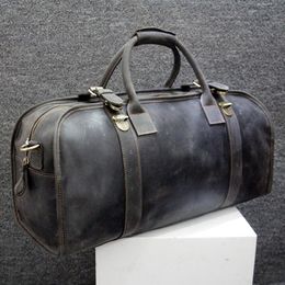 Vintage Crazy Horse leather Travel Bag big capacity Cowskin Duffle Bag Weekend luuage Bag large Messenger Bag Hand Luggage Bag