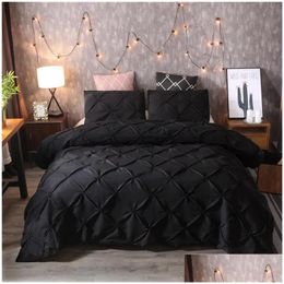Bedding Sets 50 Duvet Er Set Luxury Bedspreads Bed Black White King Double Comforters No Sheet 231009 Drop Delivery Home Garden Text Dhlpa