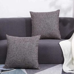 Pillow Linen Sofa Cover Throw Case 45x45cm Japan Style Solid Colours Decorative Couch Bed Pillowcase For Home Office Car