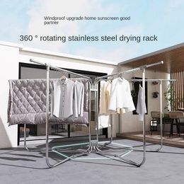 Hangers Stainless Steel Outdoor Floor To Clothes Rack Household Folding Bed Large Courtyard Roof