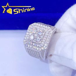 Designer Jewelry Hot Selling Hip Hop S925 VVS Moissanite Luxury design mens gold plated sterling silver diamond iced ring