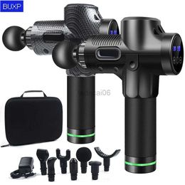 Massage Gun 7 Heads LCD High frequency Massage Gun Muscle Relax Body Relaxation Electric Massager with Portable Bag Therapy Gun for fitness 240321