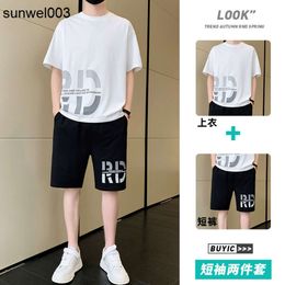 Designer Summer Suit Cool T-shirt Shorts Two-piece Breathable New Ice Silk Products Listed Explosions. 52uv