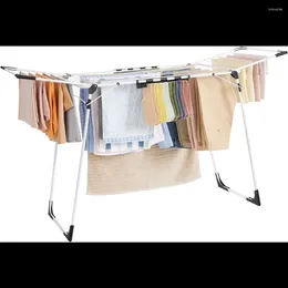 Hangers Clothes Drying Rack 22.2 X 68.1 38 Inches Laundry Foldable Space-Saving With Gullwings Sock Clips