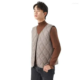 Men's Jackets 2024 V-Neck Jacket Ultra Light Down Vests Slim Sleeveless Portable Male Lightweight Windproof Solid Waistcoat