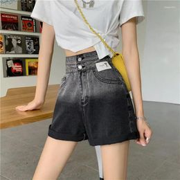 Women's Shorts Womens Wide Denim Baggy Short Pants For Women To Wear Loose High Waist Jeans Elasticty Aesthetic Classic Normal Fashion