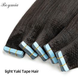 Extensions Light Yaki Straight Tape Ins Human Hair Extensions Brazilian Human Hair Bundles Skin Weft Invisible Tape Yaki Hair Extensions