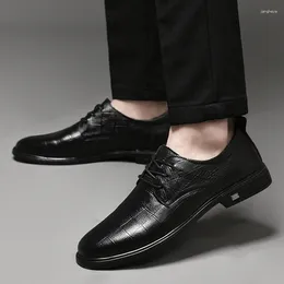 Casual Shoes Men's Fashion Senior Formal Business Negotiation Wedding Party High Quality Comfortable Versatile Lace Up Low Heel Oxford