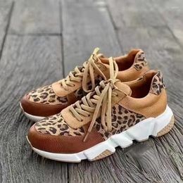 Casual Shoes Women's Ankle 2024 Spring Fashion Leopard For Women Platform Ladies's Sneakers Low Top Lace Up Tenis Feminino
