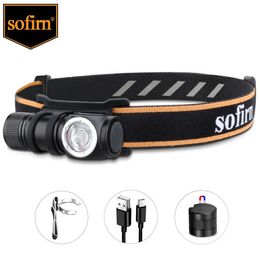 Sofirn HS10 USB C Rechargeable Mini 16340 Headlamp 1100lm LH351D 90CRI Angle Flashlight TIR Optics with Magnet Tail 2 Groups 240306