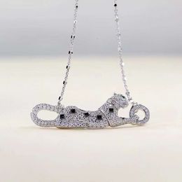 screw choker necklaces carter jewelry Leopard Head Necklace Womens Collar Chain Versatile White Gold Full Diamond Leopard Pattern Collar Chain