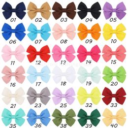 Baby Girls Hair Clips Cute Bow Hairpins Grosgrain Ribbon Bows Hairgrips Kids Infant Headwear Barrettes Accessories for Children 30 Colors