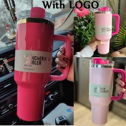 1pcs Yeni H2.0 40oz Söndürücü Paslanmaz Çelik Tumbler Silikon Saplı Kapak ve Saman 2. Nesil Araba Kupaları Vakum Yalıtımlı Su Şişeleri 1: 1 Logo